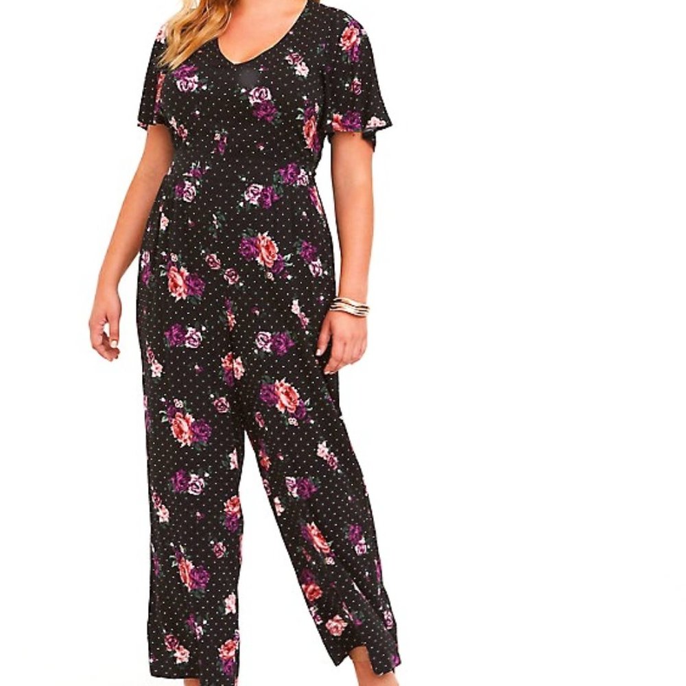 Torrid Jumpsuit Floral Black Women 2